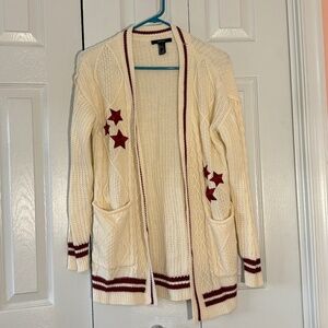 ⭐ Forever 21 Cream Knit Star Cardigan | Size S